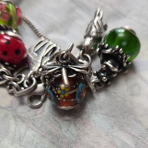 James Avery Silver Dragonfly Glass Charm "RETIRED"